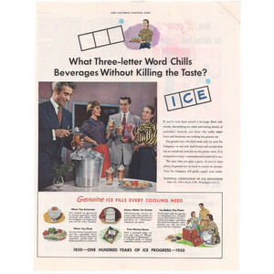 Vintage Original National Assoc of Ice Industries Magazine Advertisement 1950s